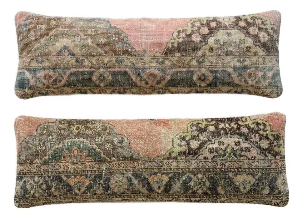 Set of 2 vintage Turkish cushion covers 38x119 cm