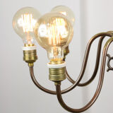 Viennese minimal brass 8-arm chandelier