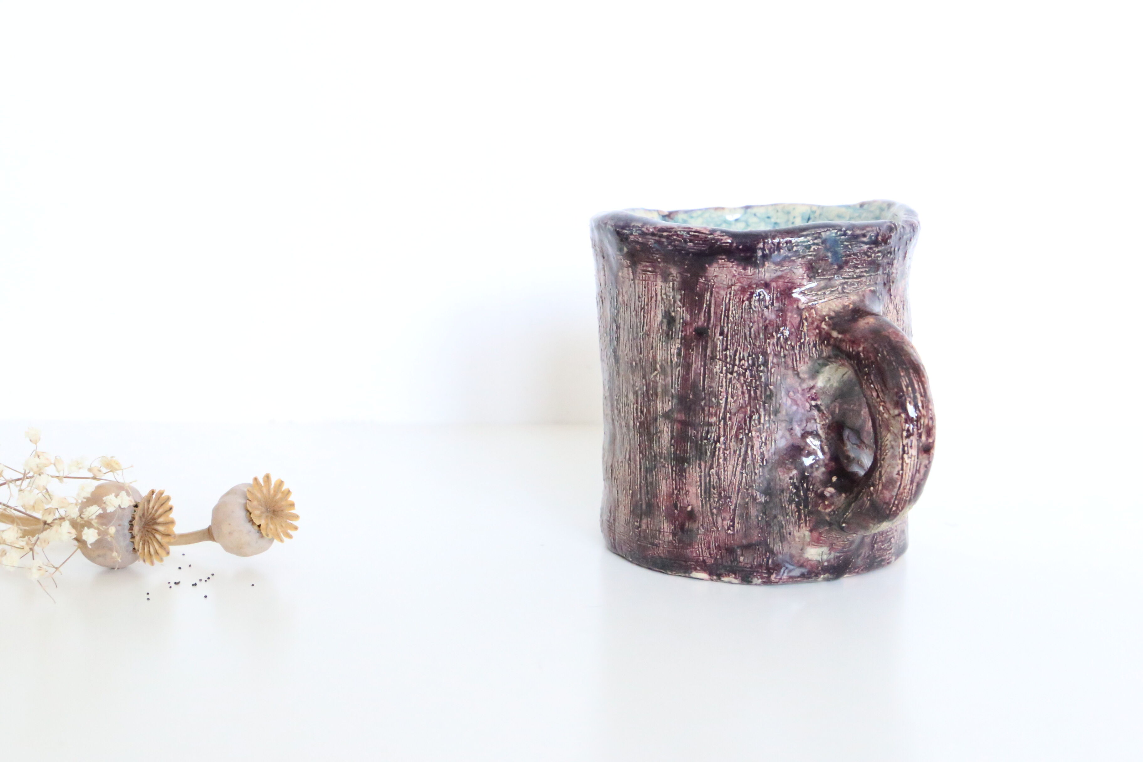 Pottery mug, handmade, vintage