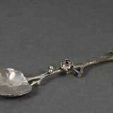 Dessert spoon silver initials SM naturalist branch 64 grams