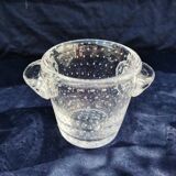 Ice bucket, thick bubbled glass, Schneider Paris