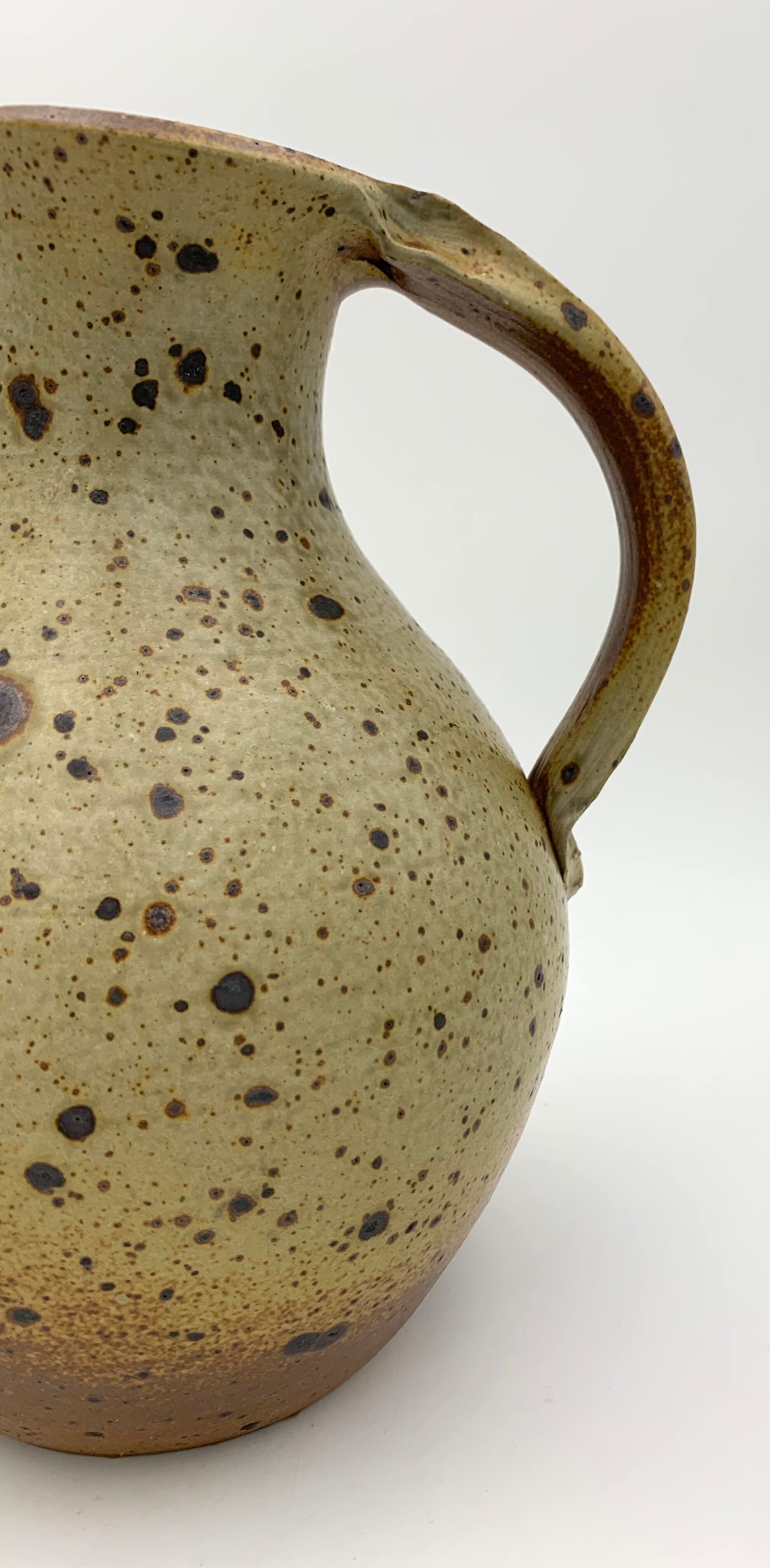 Vintage pyrity sandstone pitcher, Charles Gaudry Workshops, Puisaye Sandstone - 1970s