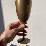 Copper brass stemmed glasses