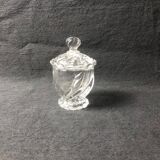 1980s Baccarat Crystal Jam Jar/Mustard Jar/Honey Jar With Lid, Model Bamboo