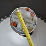 Articulated opaline pleated wall light