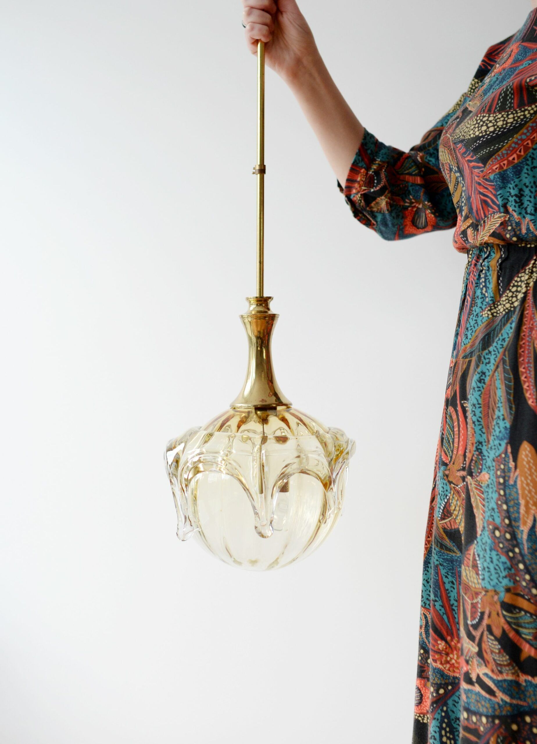 Glass Doria lamp, Germany, 1970s