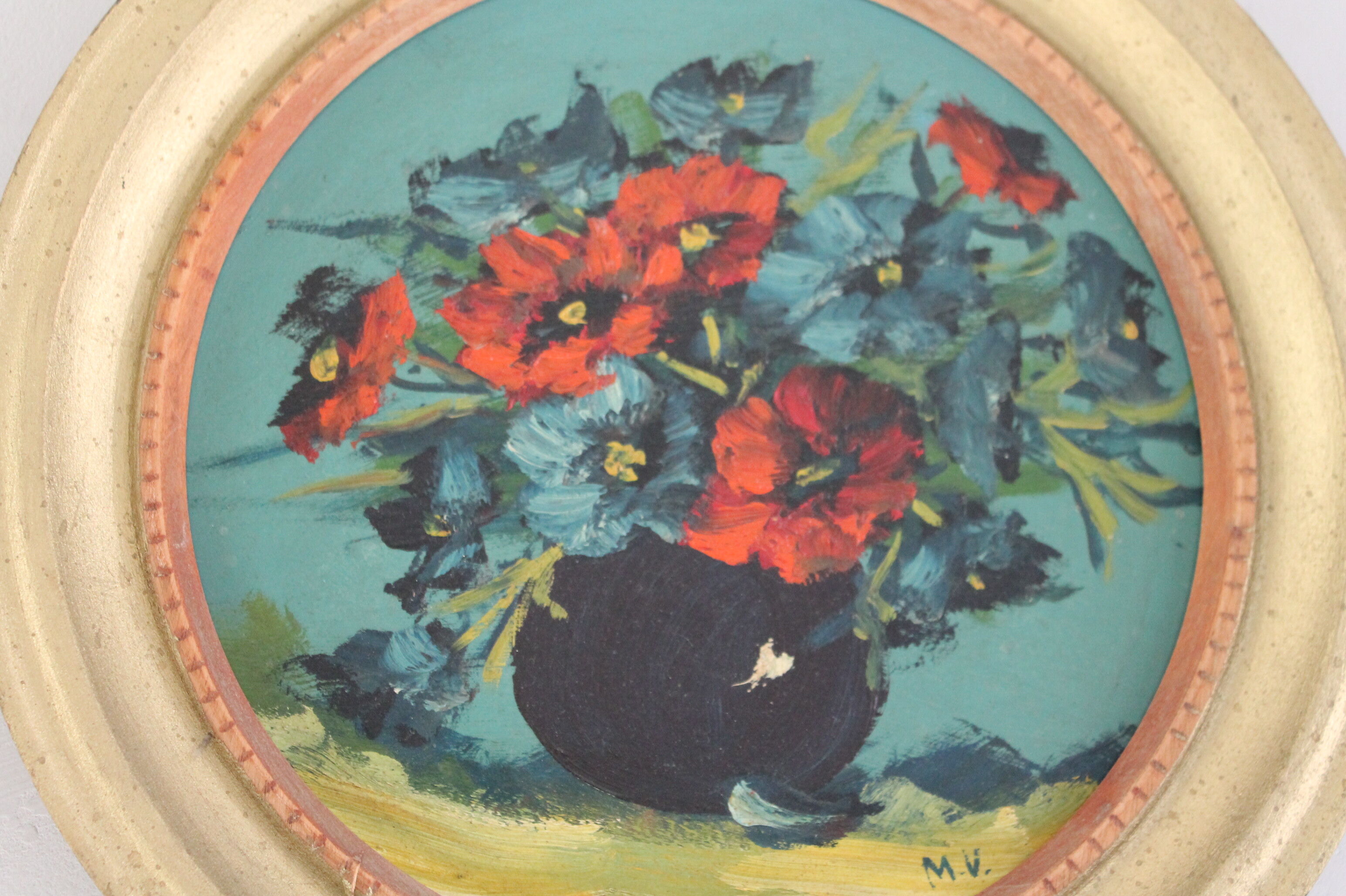 Painting still life oil flower bouquet