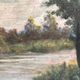 Mid 20th Century French Farmhouse Landscape Oil Painting on Board
