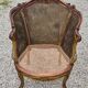Gilded wood armchair and double canning