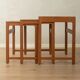 Elegant set of three nesting tables made of teak