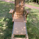 Antique wicker and hazel chaise longue