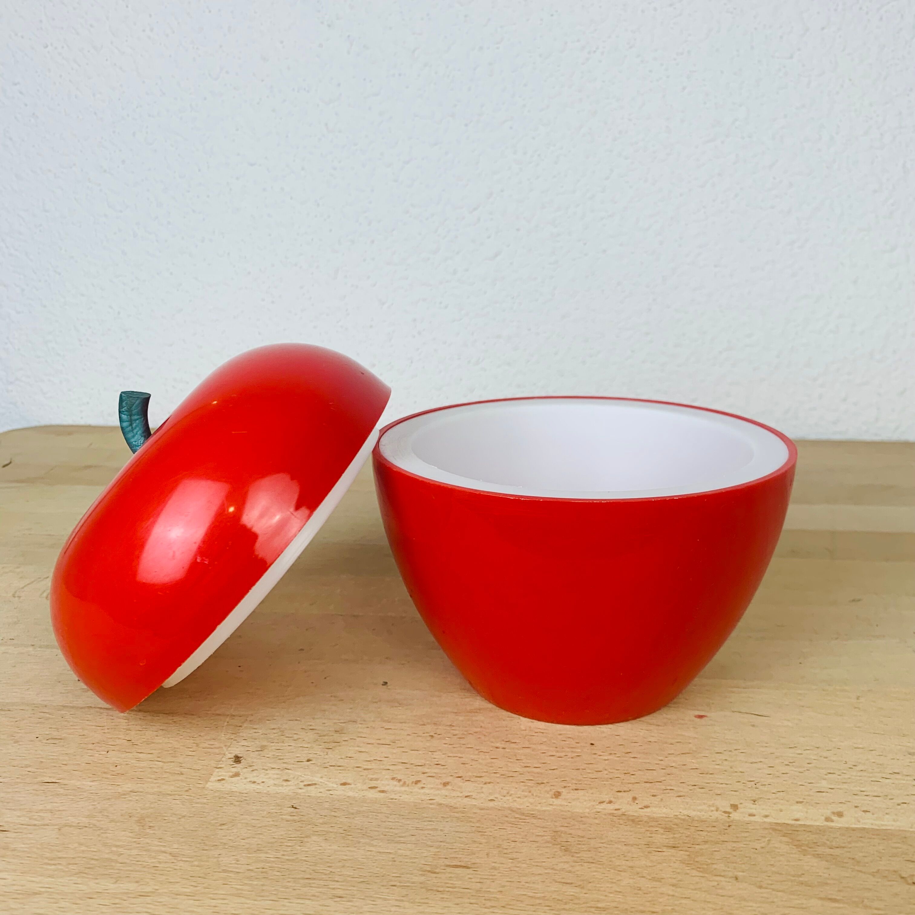 Vintage red apple ice bucket