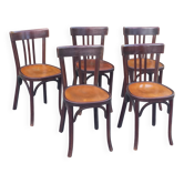 Set of 5 antique bistro chairs