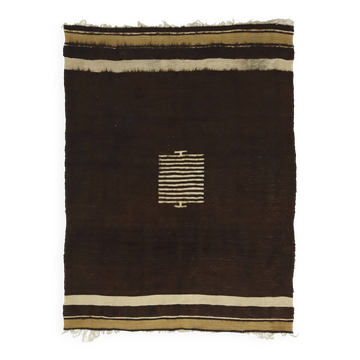 Small Vintage Anatolian Kilim Brown and Beige 165 x 128 cm