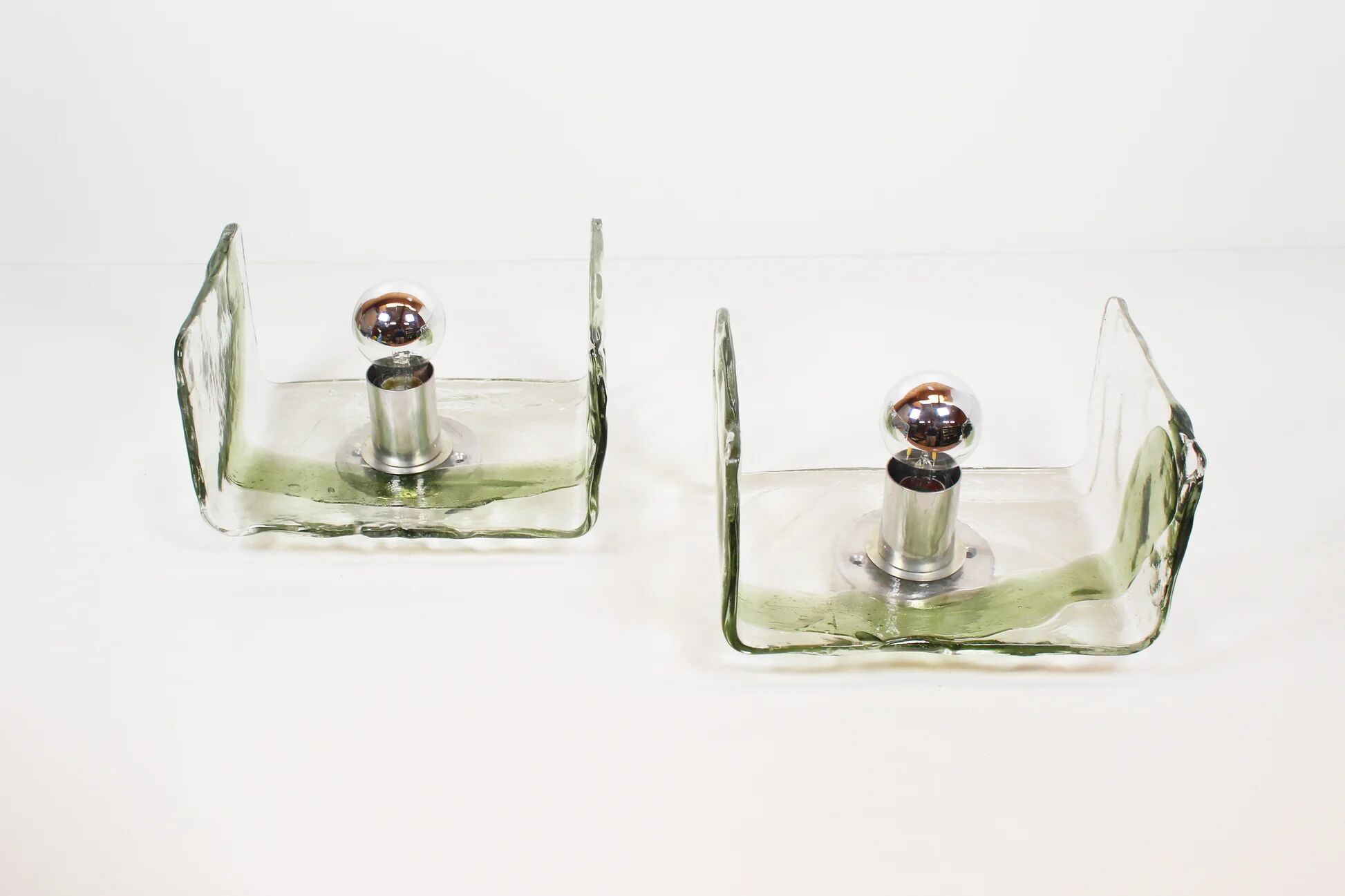 Pair of Murano glass wall lamps by Kalmar, Austria 1970s (2 pairs available)