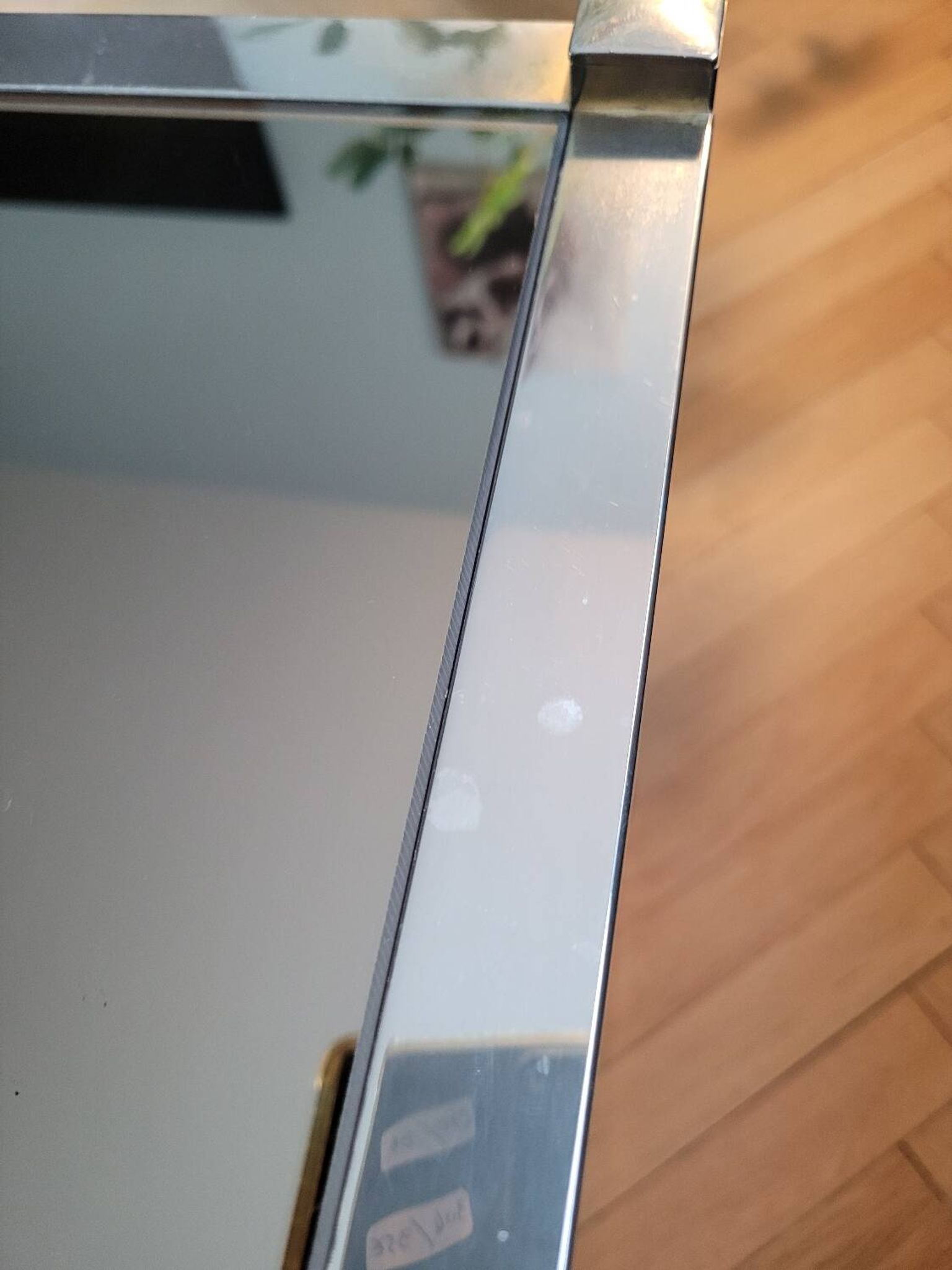 Nesting tables in gold/chrome metal and amber mirror