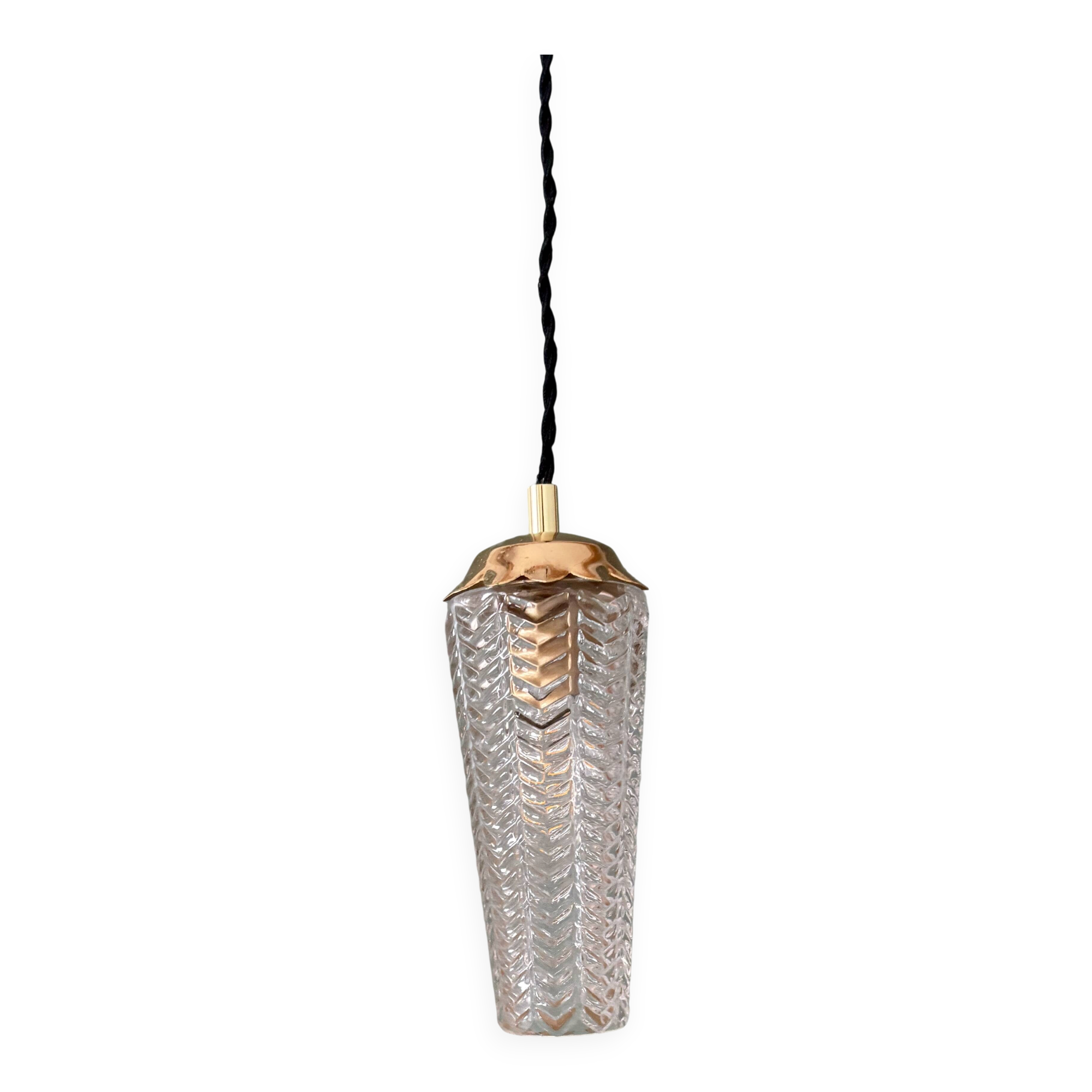 Vintage glass tulip spike pendant (SE11)