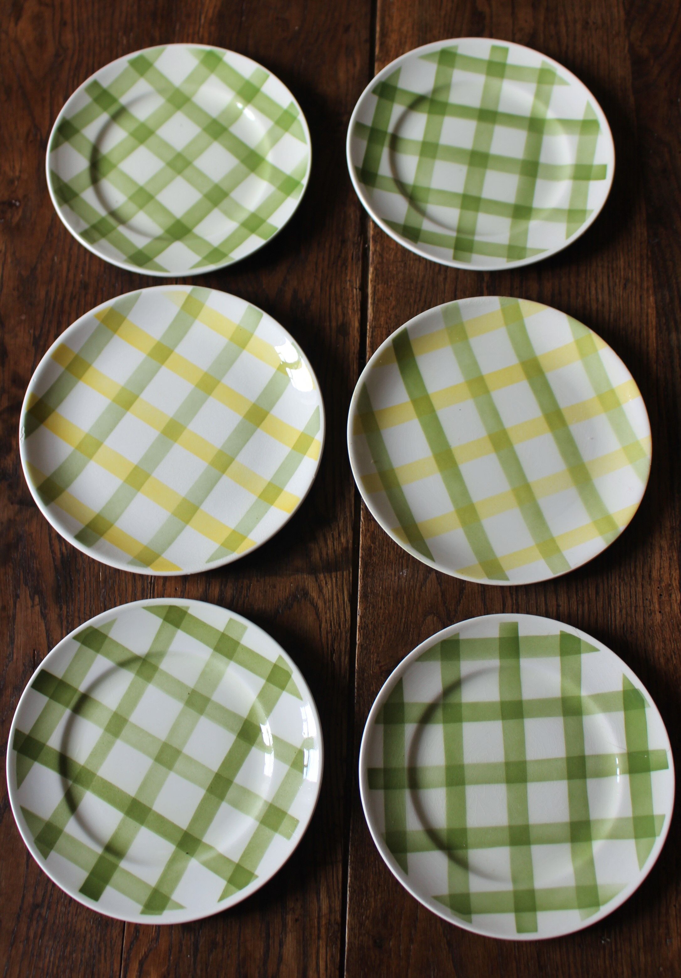 Lot 6 small vintage Scottish plates green yellow