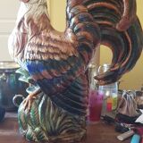 Large XXL cracked ceramic rooster 62 cm.