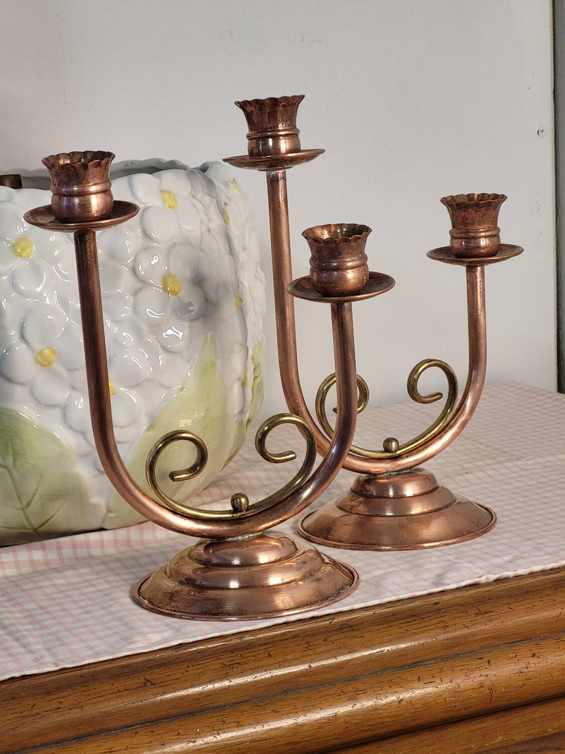 Copper candle holder