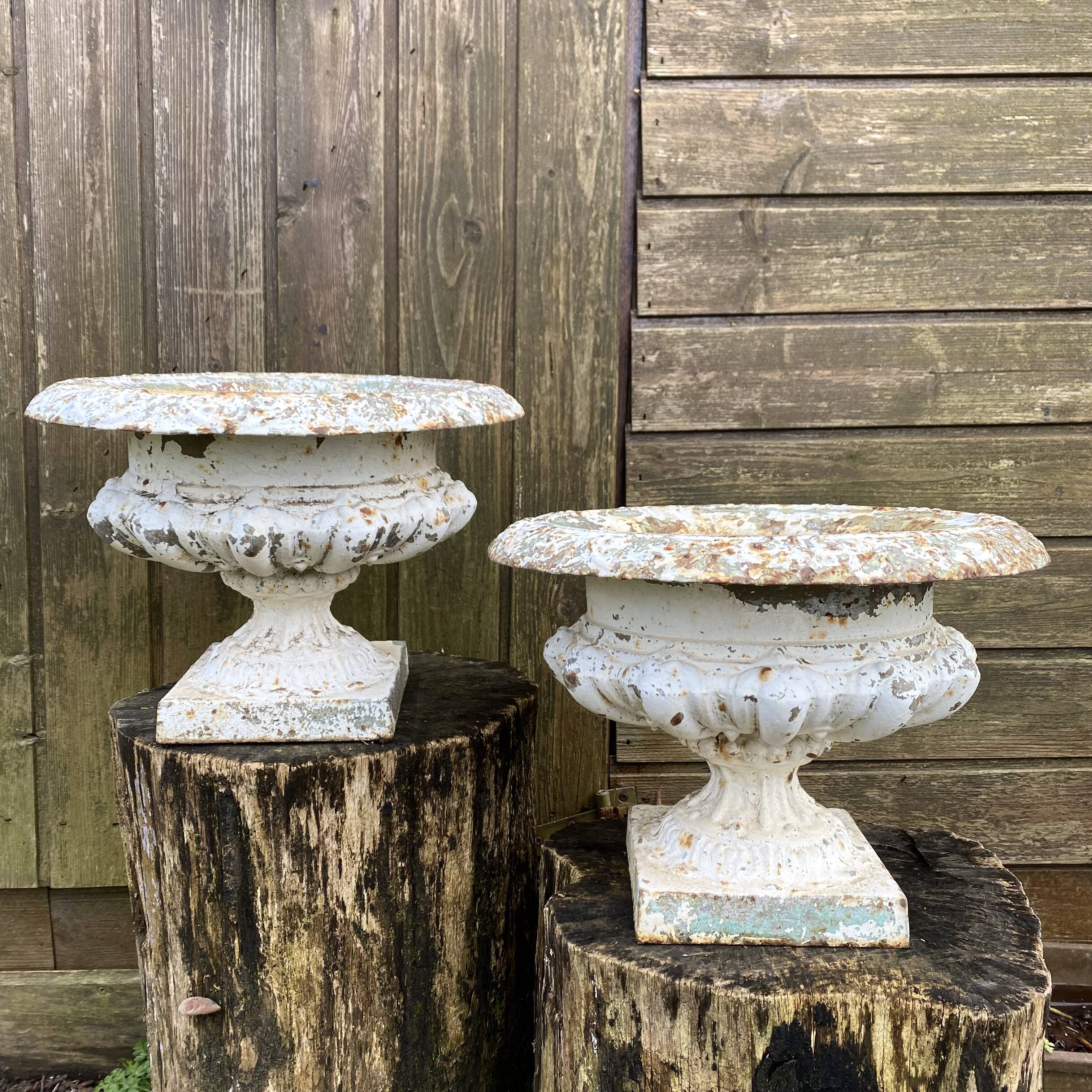 Pair of Médicis planters in cast iron