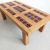 Brutalist elm wood coffee table 1970s