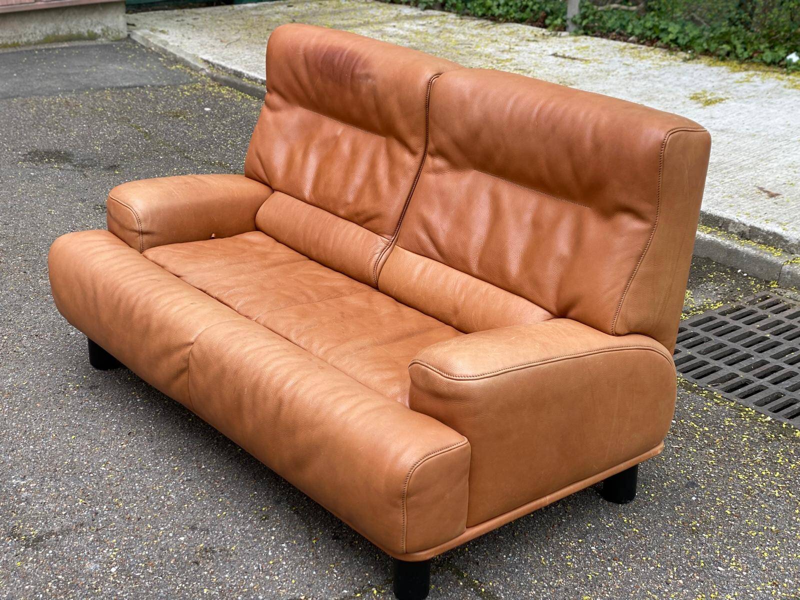 Scandinavian 2-seater canapé in genuine leather from De Sede, Switzerland, 150cm.