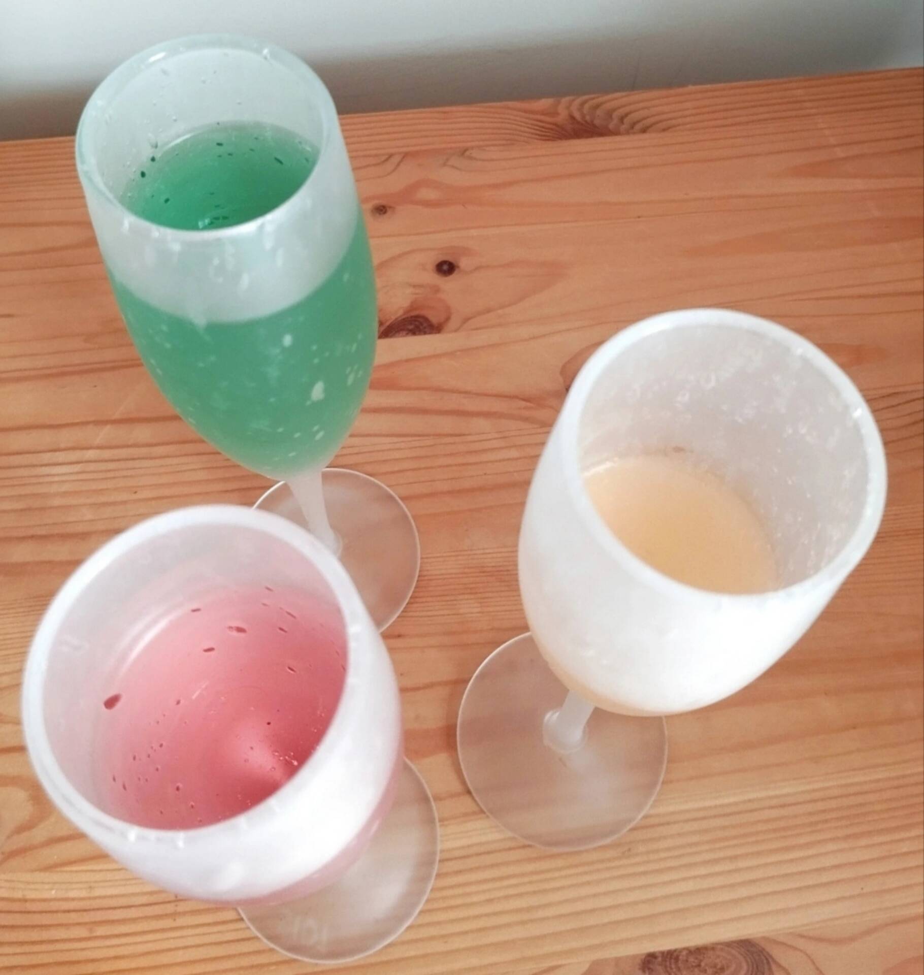 Lot of frosted bubble glass champagne flutes from Biot glassware.