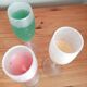 Lot of frosted bubble glass champagne flutes from Biot glassware.