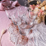 6 two-tone Rosaline white wine glasses