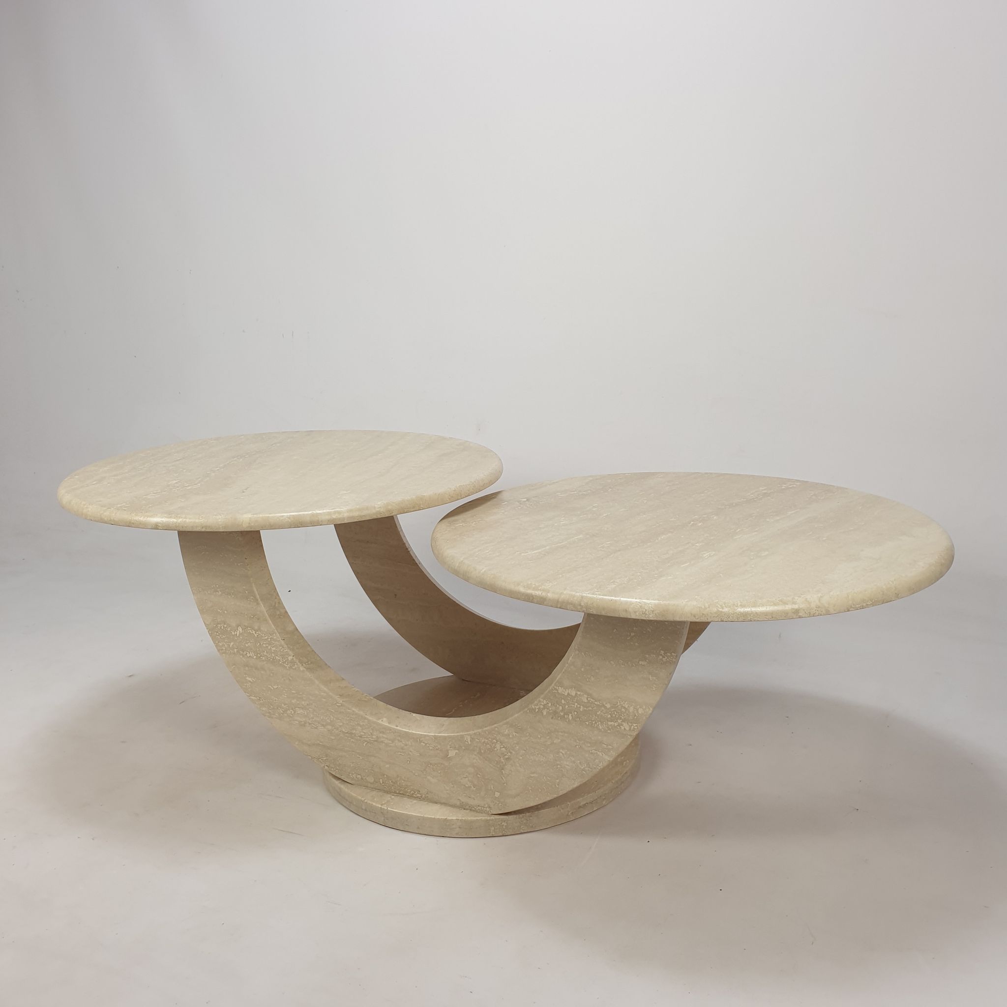 Mid-Century Italian Travertine Coffee Table, 1980s