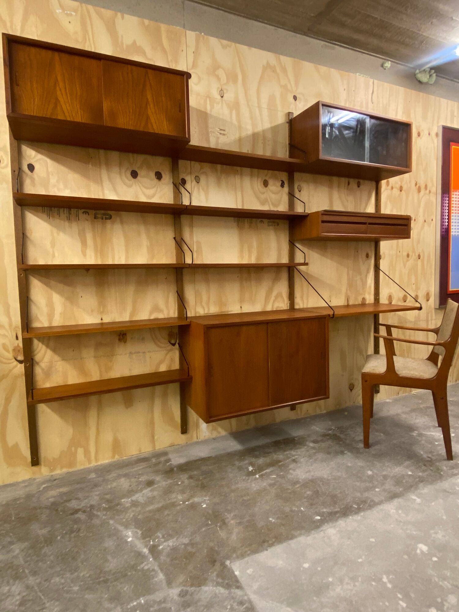 Vintage scandinavian teak wall unit by Poul Cadovius for Royal System 1960s