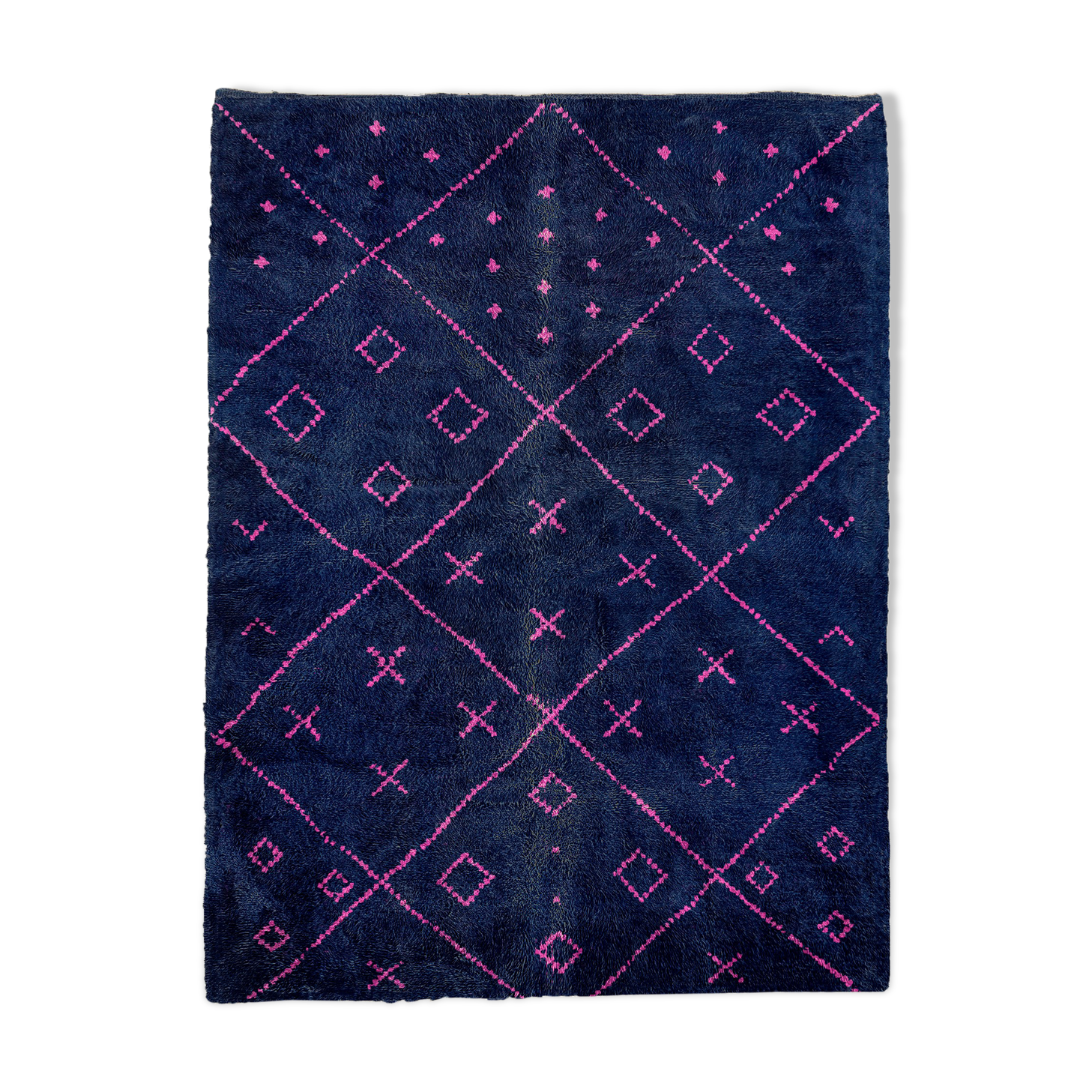 Modern Moroccan carpet dark blue