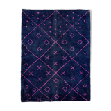 Modern Moroccan carpet dark blue