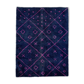 Modern Moroccan carpet dark blue
