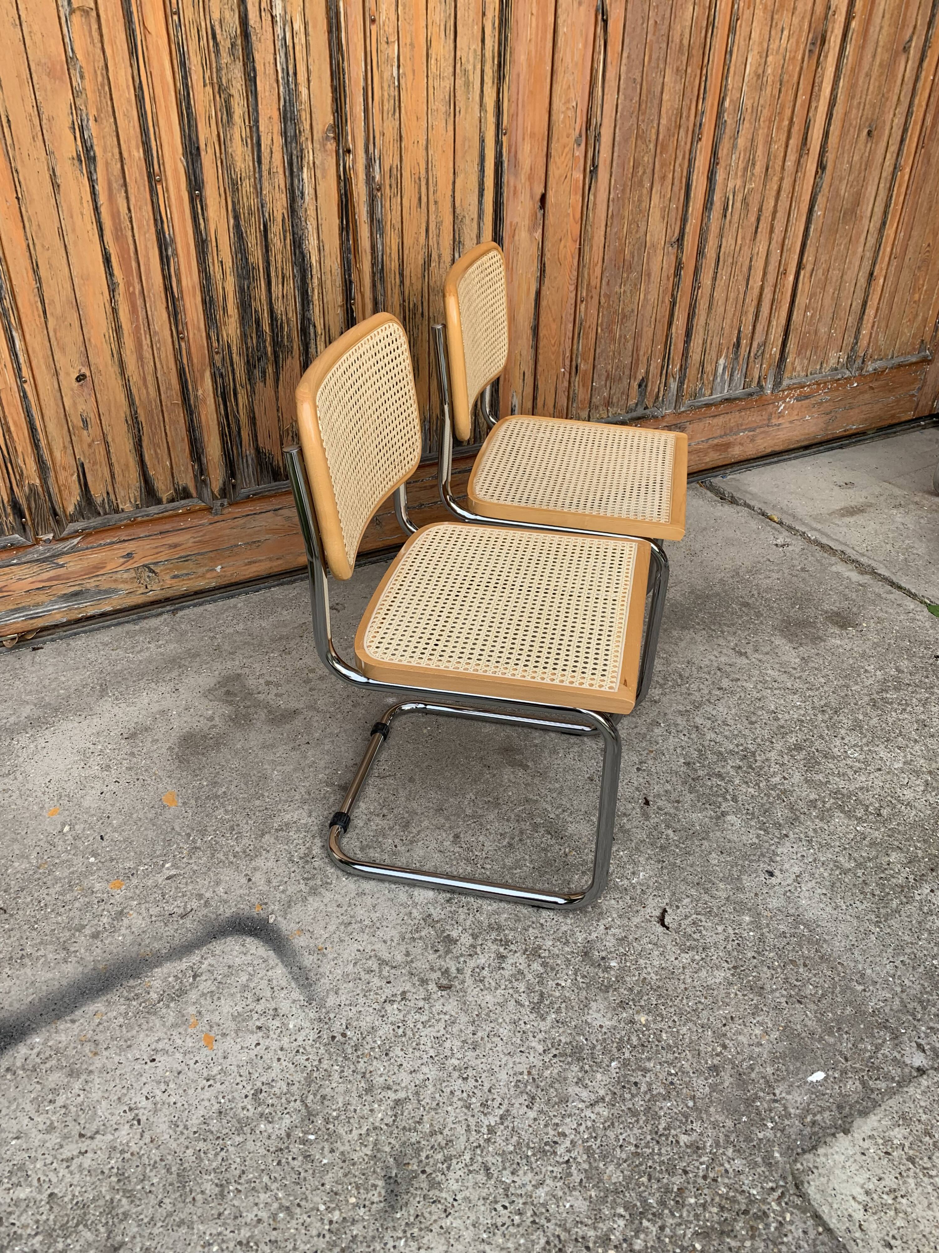 2  Mid century modern Cesca chairs Marcel Breuer