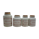 Ensemble de 4 pots à épices en grès avec couvercle d'origine en liège