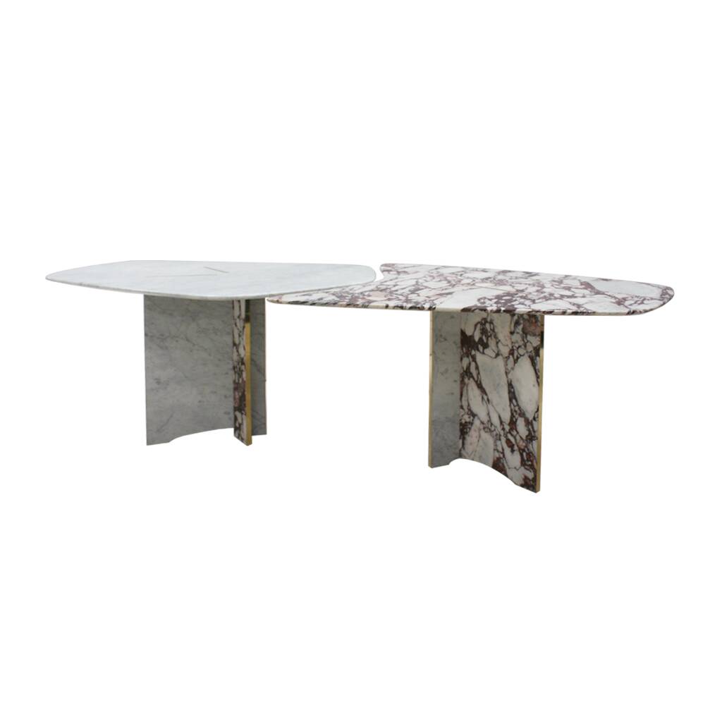 L.A. Studio Contemporary Modern Marble and Brass Italian Dining Table
