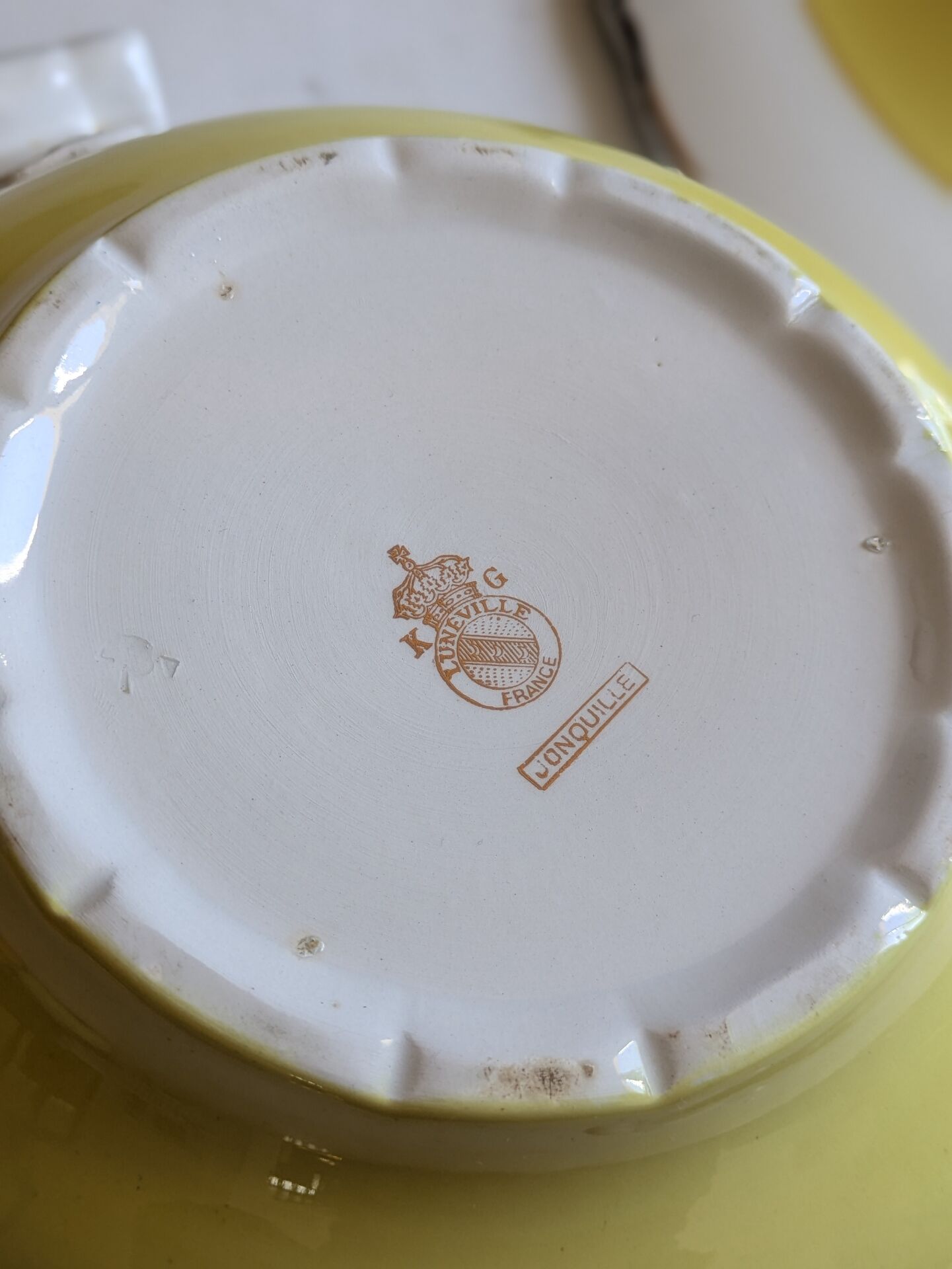 Old soup tureen, vegetable dish Lunéville K&G named "Daffodils"