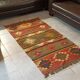 Kilim cotton and burlap carpet - 90cm x 160cm