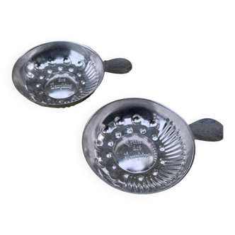 Lot de 2 tastevin Cellier des dauphins Inox France coupe dégustation vintage ancien sommelier