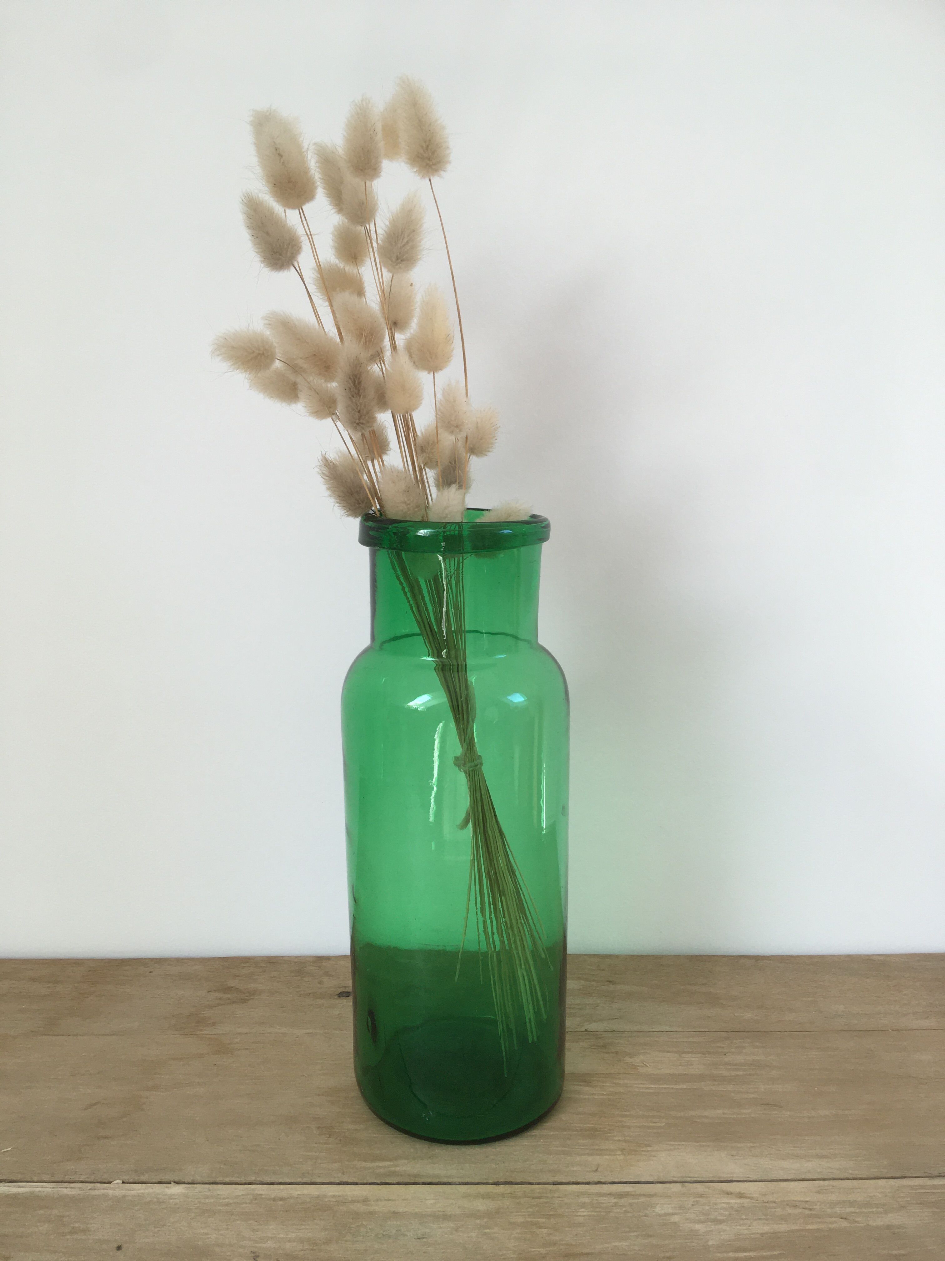 Green glass apothecary jar