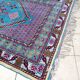 Tunisian carpet in turquoise wool and fuchsia 157x267cm