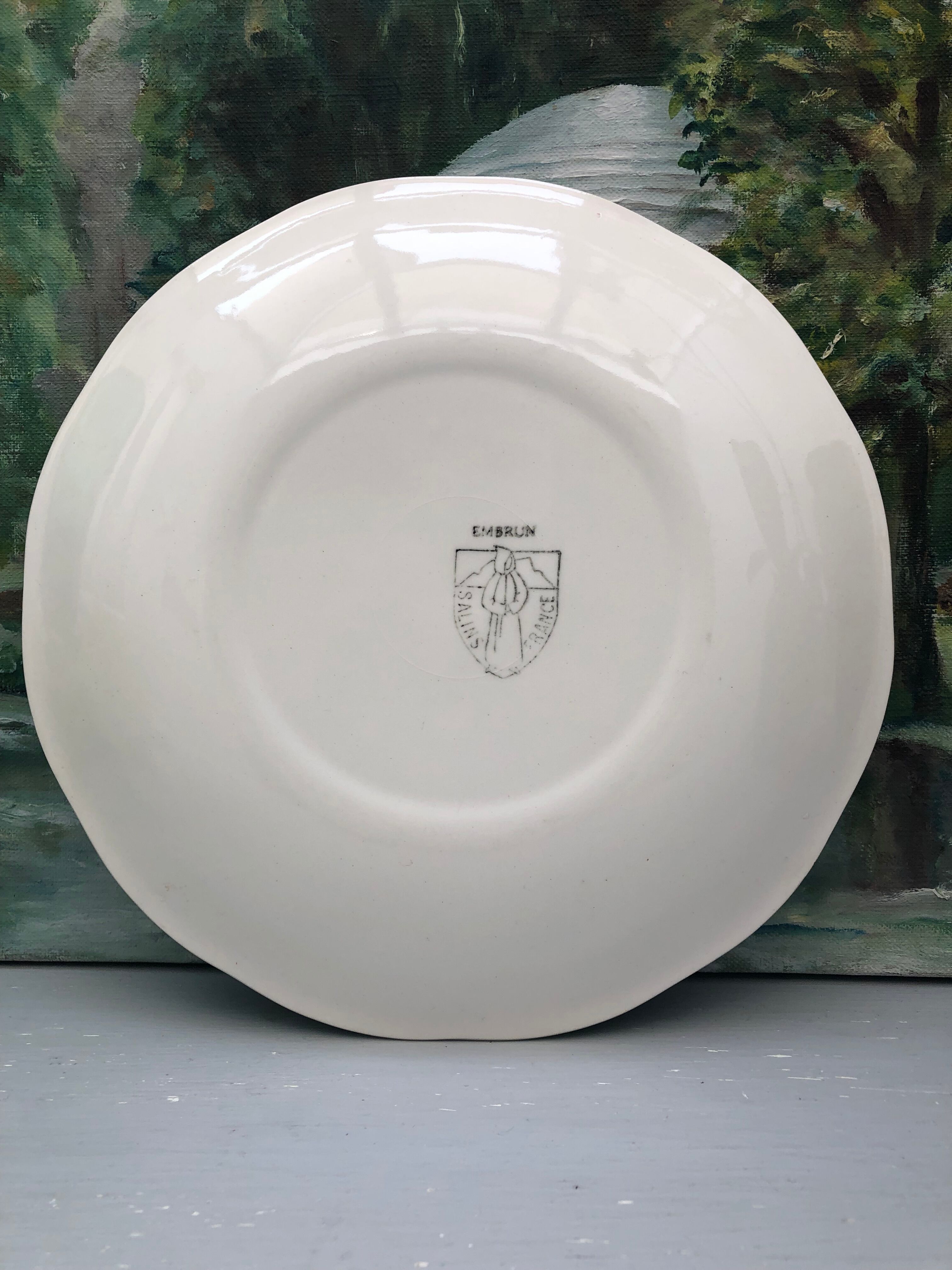Lots of 6 flat plates model embrun, with floral motifs. Stamped Salins France