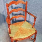 Old straw armchair