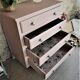 Commode vintage pieds compas tissu thevenon