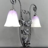 Important Wrought Iron Double-Headed Lamp by Schneider, Art Deco, c. 1920