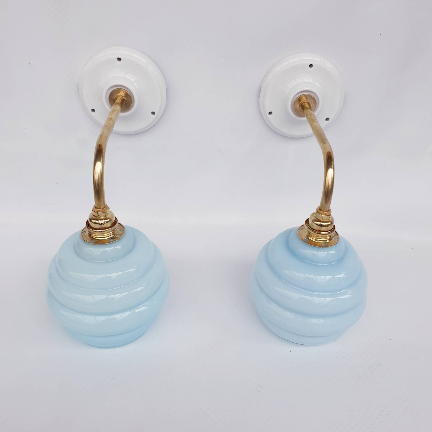 Swan neck and cloud glass wall lights