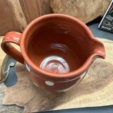 carafe, pitcher, Landert brown ceramic with cream dots