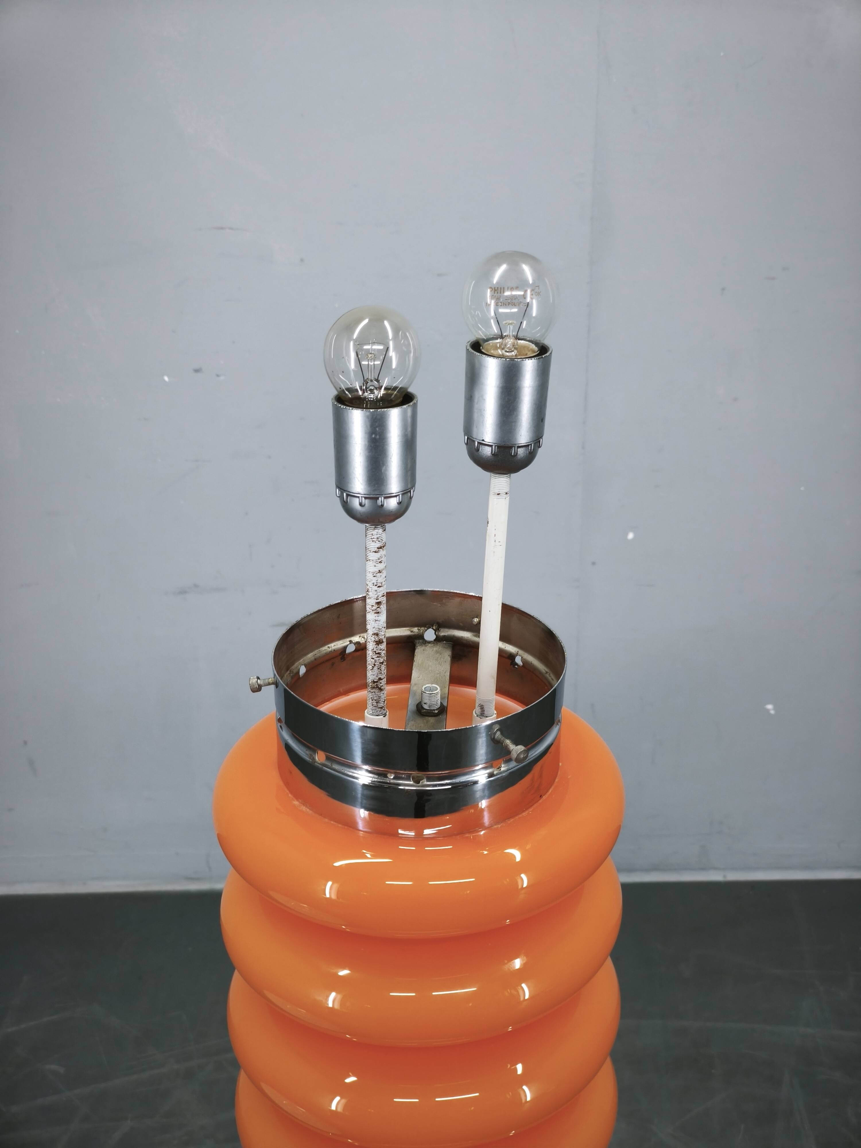 Carlo Nason pour Mazzega Lampe de sol en verre de Murano Space Age, années 1970